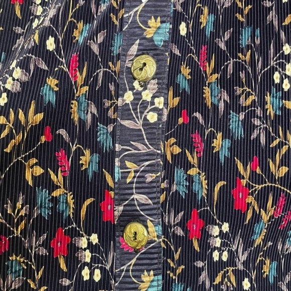 Andreana USA Vintage Blue Floral Blouse Long Sleeve Button Up Multi color floral - Picture 2 of 5